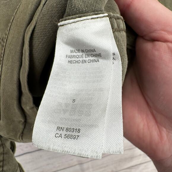 Lucky Brand Military Button Down jacket Womens Small Green Stretch - Picture 8 of 12